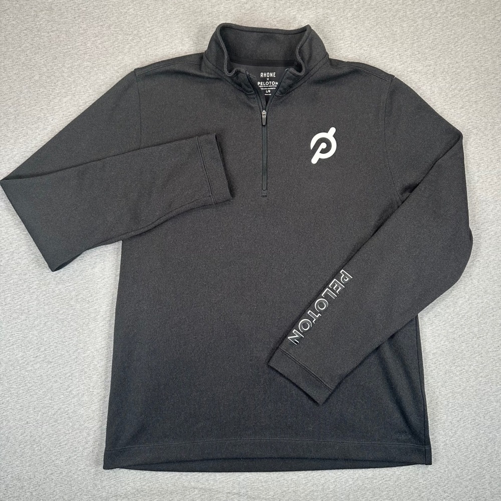 Rhone x Peloton 1/4 Zip Pullover Mens Large Black Sweatshirt Fleece Gym Training